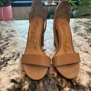Sam Edelman Tan Ankle Strap Heels Size 8.5